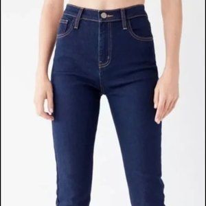 BDG Girlfriend High-Rise Longline Jean - Dark Wash